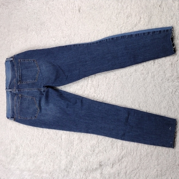 Pacsun Los Angeles Blue Medium Light Wash Color Block High Rise Raw Hem Jegging - Picture 8 of 11